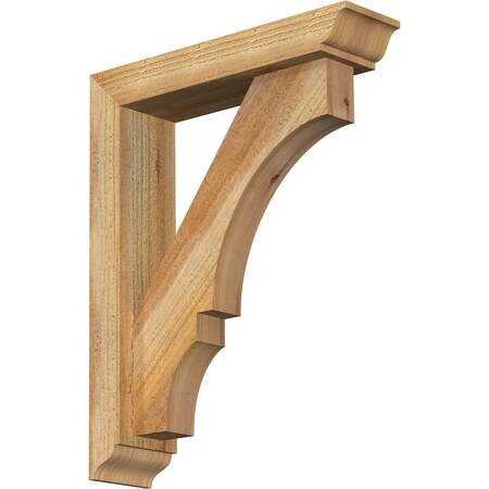 Balboa Traditional Rough Sawn Bracket W/ Offset Brace, Western Red Cedar, 4W X 16D X 20H